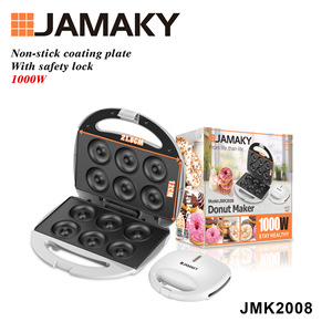 Machine à beignets JAMAKY 21,6 cm x 12 cm avec plaque antiadhésive et verrou de sécurité, 1000 W, machine à pâtisserie électrique - Product Image 1