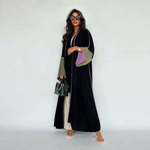 Abaya Cardigan de Seda <span class=keywords><strong>Medina</strong></span> con Puños Abiertos, Elegante y Modesta, Ropa Islámica para Mujeres Musulmanas de Dubái, Abaya Turca al por Mayor - Product Image 3