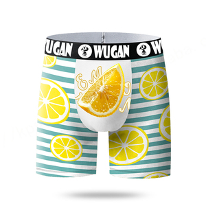 High Quality Men's Casual Sporting <b>Polyester</b> Knitted Briefs <b>Boxers</b> Long Style Custom Logo Printed ODM Cartoon Pattern - Product Image 3