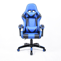Silla de Esports de Piel Sintética Azul al por Mayor, Silla de Juego para PC con Reposabrazos Articulados para Adultos