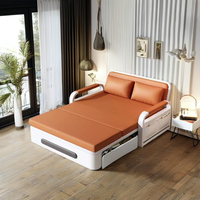 Canapé-lit convertible moderne à deux places pour balcon, cadre en métal multifonctionnel, pliable, pour chambre à coucher, hôtel, utilisation en tissu, salon