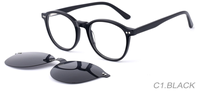 Lunettes de soleil unisexes de luxe à monture en acétate, verres polarisés à clip, certifiées CE, style rétro magnétique, fabriquées en Chine, à faible MOQ et prix compétitif