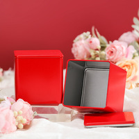 Boîte en fer 85*85mm en forme de cube, 100ml 200ml, personnalisable, couleur unie, pour thé, cadeaux de mariage, bonbons, café en grains, biscuits