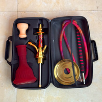 Ensemble de chicha arabe égyptienne avec verre givré, design minimaliste de luxe léger, sac inclus, tube unique