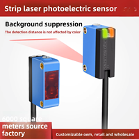 Sensor Fotoeléctrico Láser Cuadrado GXQD-BG442NS NPN con Respuesta de 5ms, 4 Hilos, CC 10-30V, Normalmente Cerrado y Antiinterferencias para Tiras de Luz