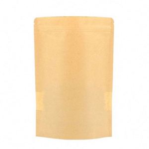 Sacs en papier kraft refermables à fermeture éclair pour aliments, 22x31cm, prix usine, pack promotionnel - Product Image 3