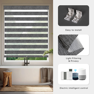 SAMADHI Custom Size Modern Horizontal Plain Zebra Blinds for <b>Windows</b> Sheer <b>Shades</b> Dual Layer Roller Light Control Indoor - Product Image 5