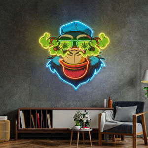 Enseigne néon LED personnalisée avec design singe flamboyant, impression UV sur acrylique, décoration pop art pour la maison et le bureau - Product Image 6