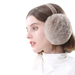 Gu Teng Orejeras de Terciopelo Engrosado para Mujer, Cálidas de Invierno, de Felpa, Resistentes al Frío, para Exteriores, Cuatro Estaciones, con Cubierta de Bolsa y Pelo de Conejo - Product Image 1