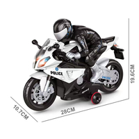 Jouets de moto de police en métal moulé sous pression avec télécommande, son et lumière pour enfants, cadeau pour enfants
