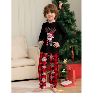 Black Long Sleeve <strong>Couple</strong> Loungewear <strong>Christmas</strong> Cartoon Snowflake Deer Print Family Women'S <strong>Christmas</strong> <strong>Pyjamas</strong> - Product Image 5