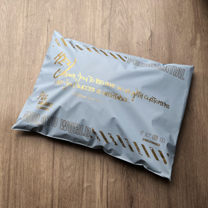 Sobres de Poliéster Azules Mate Personalizados con Impresión Dorada - Bolsas de Envío de Lujo para Ropa, Bolsas de Envío Grandes para Comercio Electrónico - Product Image 2