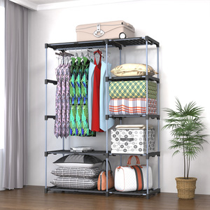 Organisateur de rangement de placard multifonctionnel multicouche moderne en plastique et métal, porte-chaussures, porte-vêtements suspendu pour chambre à coucher - Product Image 2