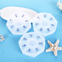 Pilulier en plastique personnalisé en gros 7 jours avec braille hebdomadaire tablette conteneur polygone médecine cas de stockage organisateur