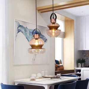 Nueva llegada de Zeal Lighting, cubierta de cristal ámbar, luz colgante elegante, colgante de cristal para interiores para oficina en casa - Product Image 4