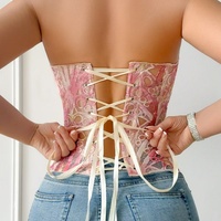 Nouveau Corset Femme Tendance de Haute Qualité, Style Vintage, à Double Couche de Dentelle Irrégulière, Effet Sculptant