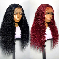 Perruque longue bouclée respirante pour femme, style européen et américain, avec raie au milieu et boucles inspirées des tresses africaines, Lace Front (plusieurs longueurs)