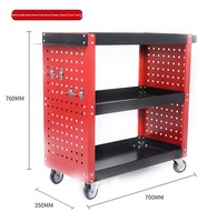Chariot de rangement mobile FELLCO pour outils et matériel, chariot de beauté, chariot de réparation automobile, épaissi, trois niveaux, 70x35x76cm, modèle 008