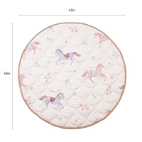 Tapis de jeu pour bébé, tapis pliable matelassé pour bébés et tout-petits - Tapis rond épais de 2 cm, non toxique, doux et sûr