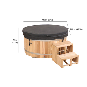 Spa ovale moderne de luxe pour 1-2 personnes, extérieur, avec revêtement en acier inoxydable 304, en cèdre rouge massif, facile à installer, pour la santé - Product Image 2