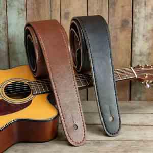 Correa de guitarra de cuero PU serie YY con reverso de cuero y grabado, ideal para regalos - Product Image 1