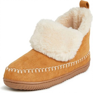 Chaussons d'intérieur doublés en peluche chaude, bout rond, semelle antidérapante en TPR - Product Image 3