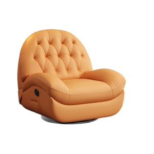 Fauteuil de massage électrique orange, fauteuil inclinable pour massage complet du corps, fauteuil pivotant individuel, alimentation par prise électrique - Product Image 1
