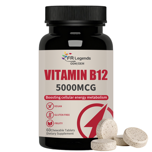 Tabletas Masticables de Vitamina B12 OEM ODM, Aumento de Energía, Estimulación del Metabolismo, Tabletas Multivitamínicas Veganas - Product Image 1