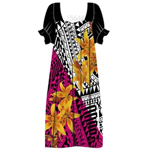 Tissu en polyester imprimé Hibiscus délicat sur <span class=keywords><strong>fond</strong></span> tribal audacieux <span class=keywords><strong>Henry</strong></span> Textile pour sarongs et robes mumu - Product Image 6