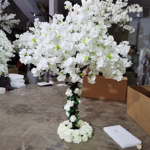 L856 decorazione nuziale tavolo centrotavola piccoli grandi <span class=keywords><strong>alberi</strong></span> <span class=keywords><strong>di</strong></span> ciliegio artificiali verde finto bianco - Product Image 5