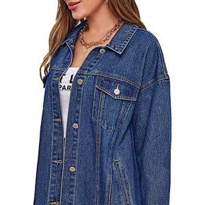 Automne mode nouveaux produits vestes longues femmes Jean à manches longues Cardigan coupe-vent pour dames veste en jean - Product Image 2