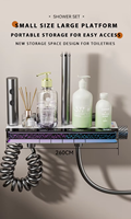Ensemble de douche mural thermostatique de luxe à 4 fonctions avec affichage numérique LED, jet doux et touches de piano brossées inspirées