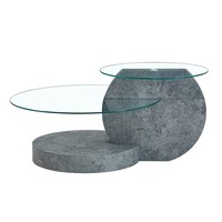 Table basse ronde moderne en verre trempé sur mesure, vente chaude 2026, avec plateau central en verre pratique, vente chaude pour le salon, ensemble de meubles de maison