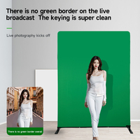 Support de toile de fond en mousseline pour écran vert 1,5*2m, 2*2m, 2,75*3,5m, panneau chroma key avec base en aluminium pour diffusion en direct, enregistrement vidéo et photo