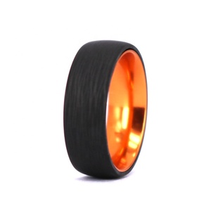 Anillo de compromiso de fibra de carbono forjado para boda, anillo de compromiso combinado, Color azul y negro, diseño a la moda, hazlo tú mismo y elige tu propio Color - Product Image 3