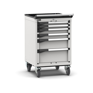 Fami Master <b>tool</b> trolley with 6 adjustable-extension <b>drawers</b>, grey, 561x573x922mm - Product Image 1