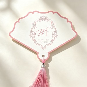 Ventaglio di Carta Personalizzato con Nappa, Biglietto di Ringraziamento per Inviti di Matrimonio Islamici Multiuso, Bomboniere Personalizzate per Ospiti - Product Image 3