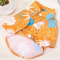 T-shirt pour animaux de compagnie, imprimé feuilles de plage, style hawaïen, pour chien et chat, Golden Retriever, en polyester, fin, respirant, toutes saisons, version coréenne