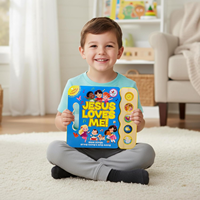 Libro Interactivo Cristiano con Sonidos, Tapa Dura, Encuadernación Perfecta, Libro de Cartón para Niños Pequeños, Canciones Musicales Bíblicas Educativas, Preescolar Temprano