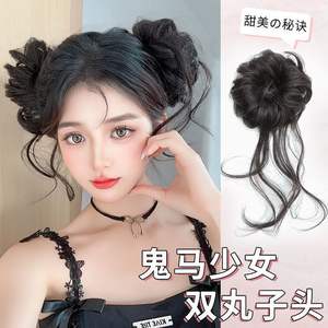 วิกผมทรงผมมวยคู่แบบดราก้อนเบียร์ด สำหรับผู้หญิง ผมยาวฟูเป็นธรรมชาติ ไม่ต้องใช้กาว แบบม้วน ทำจากเส้นใยทนความร้อนสูง - Product Image 2