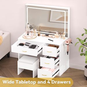 Factory Wholesale Customized Household Bedroom Modern Wood Legs Wooden Dressing <strong>Table</strong> with <strong>Mirror</strong> and Drawers - Product Image 3