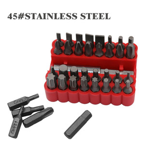 33pcs Power <b>Screwdriver</b> Tool Box Magnetic 45#stainless Steel <b>Bit</b> <b>Set</b> Pocket for Home Maintenance Car Repair 33pcs Power Screwdri - Product Image 2