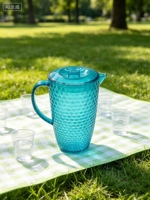 Pichet à eau en plastique transparent en gros avec couvercle en PS, logo personnalisé, bouilloire certifiée CE/UE, style contemporain, écologique