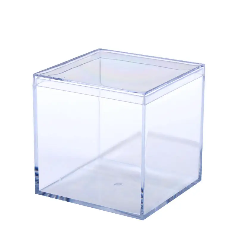 Wholesale Customized Good Quality Transparent Box Clear Small Plastic Acrylic Candy Dessert Boxes Plastic Mini Box Transparent