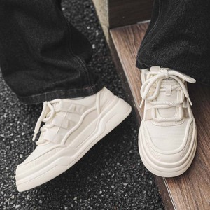 Empire Pipe Men High Top Canvas Sneakers White Round Toe Lace Up <b>Height</b> <b>Increasing</b> Spring Casual <b>Shoes</b> - Product Image 3