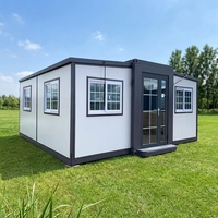 Maison conteneur extensible 40 pieds x 20 pieds, modulaire intelligente, isolée, portable et pliable