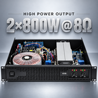 Amplificateur audio de classe H 2 canaux 800W à 8 ohms KV8, amplificateur de puissance PA 2U pour montage en rack, pour salles de concert, clubs de karaoké et enceintes