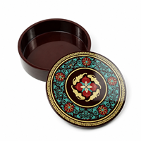 Boîte cadeau en bois MDF laqué sur mesure pour chocolats et bonbons, design imprimé vintage, doublure colorée, gravure de logo personnalisée pour