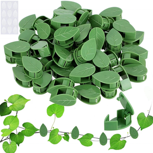 Wholesale Wall Rattan Clamp Clip Plant Climbing Clip Green Plant Holder Wall Fixture Leaf Shape Garden Tools