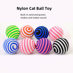 Luxury Multi-Color Interactive Pet Chew Toy Bite-Resistant Nylon <b>Ball</b> Wool Feather Plastic Rope Paper Materials Cats Animal - Product Image 2